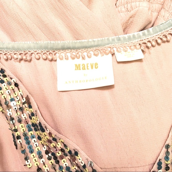 Maeve EUC Taupe Sequin by Anthropologie Top, XS - Picture 7 of 9